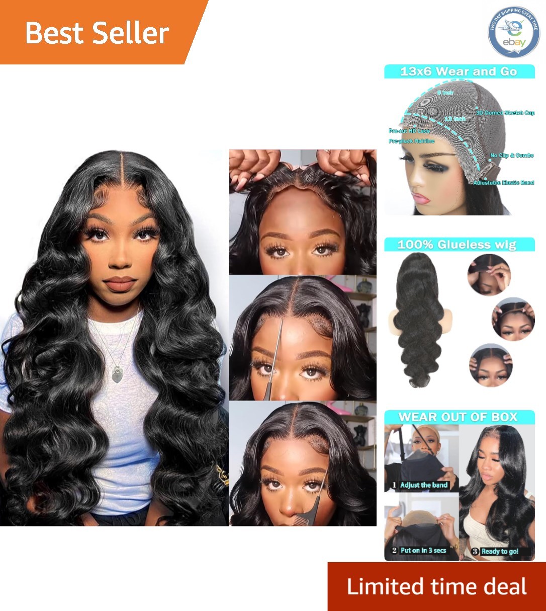Luxurious 180 Density 26-Inch Glueless Human Hair Wig – Wear & Go Ready