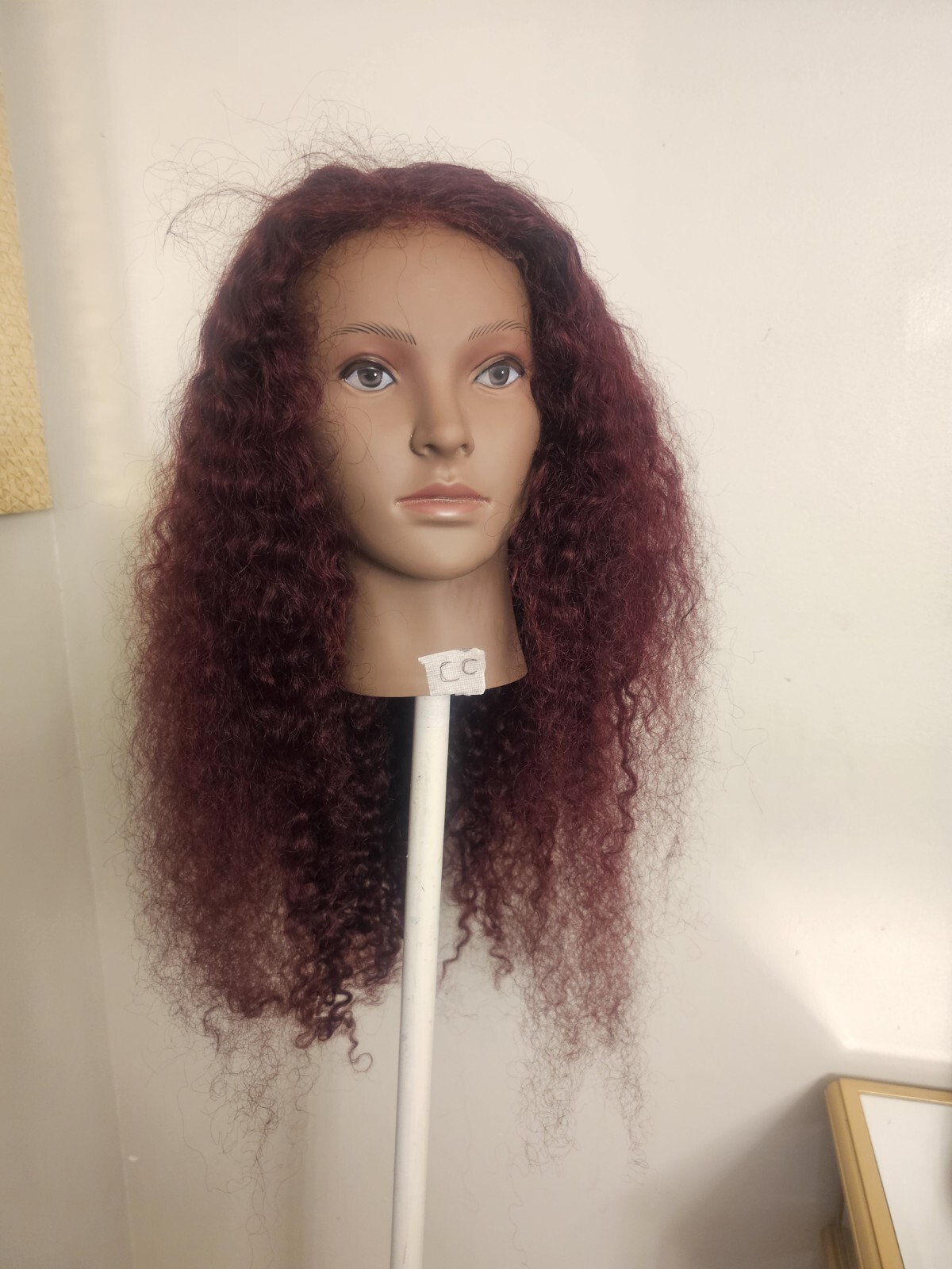 High Quality regular Top Reddish 24″ curly wavy 100% Virgin Human Hair Lace Wig