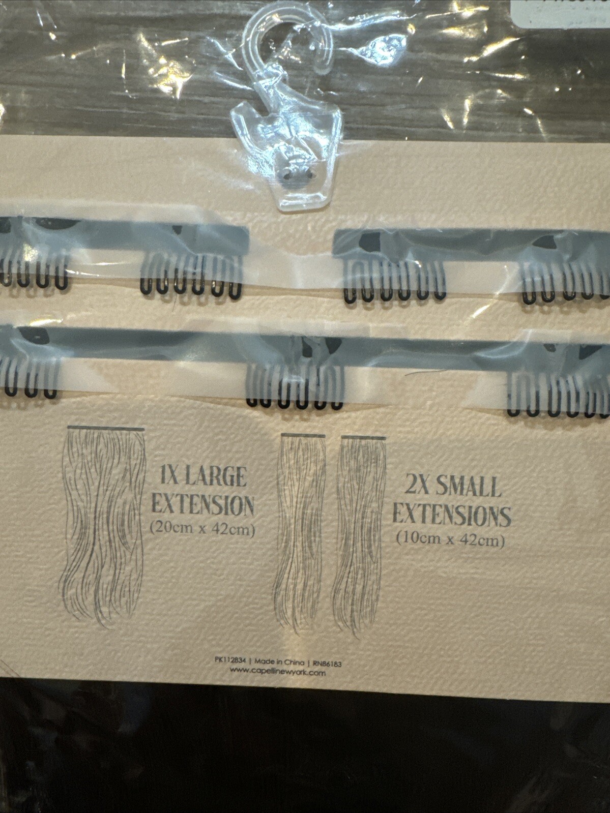 Capelli Brown 3 Piece Faux Hair Clips 1 Large And 2 Small. Wear Straight/curly