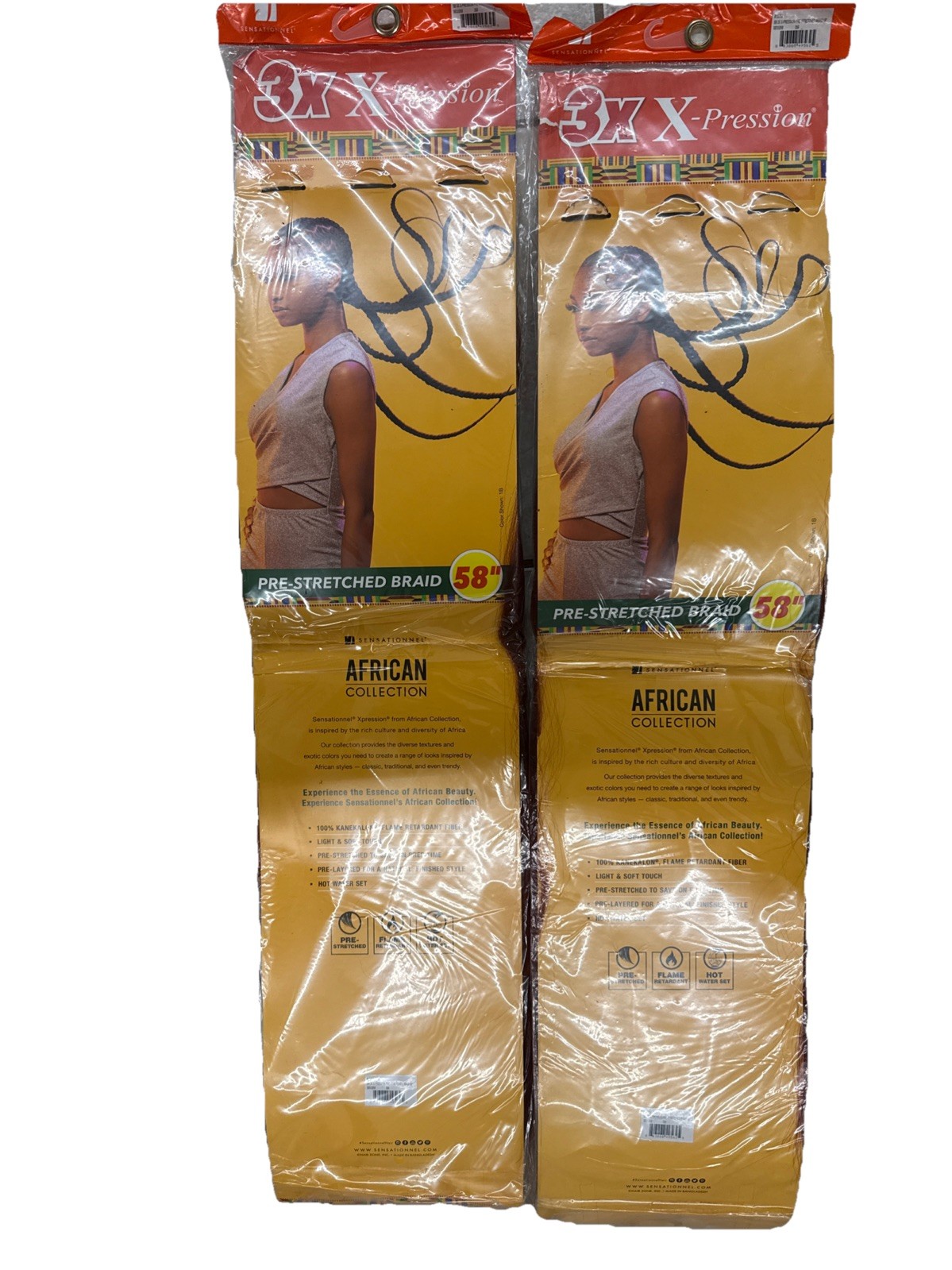 Xpression Synthetic Kanekalon Braiding Hair 2/3X Pack, 58 In, Color 350