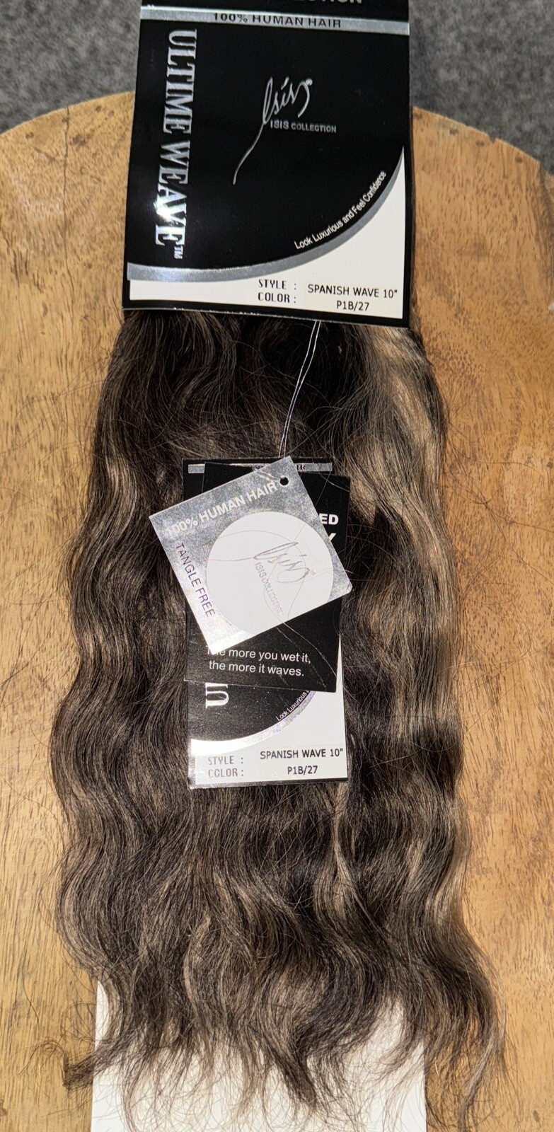 Ultimate Weave Isis HH Remi Hair Tangle Free Spanish Wave 10” Color P1B/27Dbl Pk