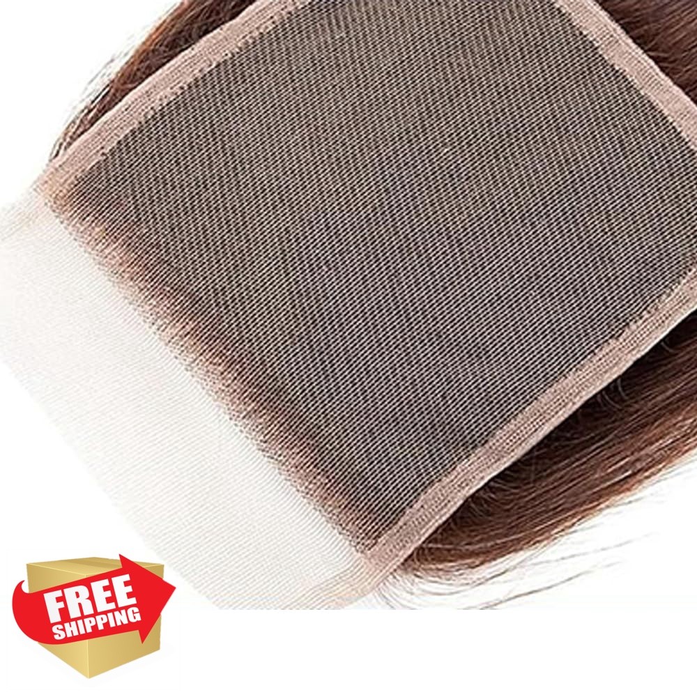 YiweYowe 28 Inch #4 Brown Lace Closure