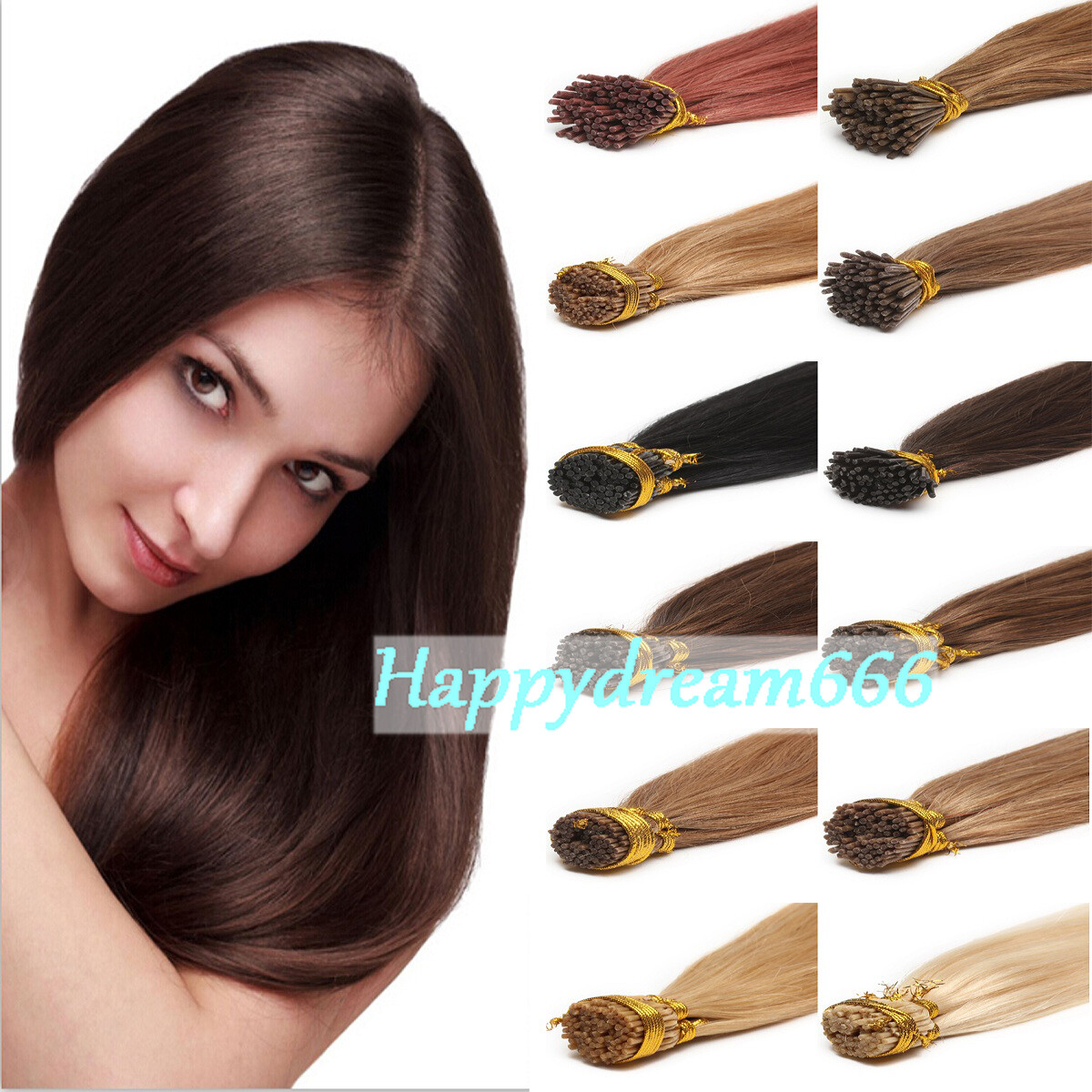 Keratin Fusion Stick I Tip Remy Human Hair Extensions Double Drawn Thick Hair 1g