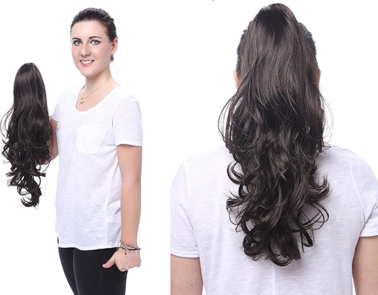 OneDor 20” Curly Synthetic Clip-In Claw Drawstring Ponytail Hair Extension