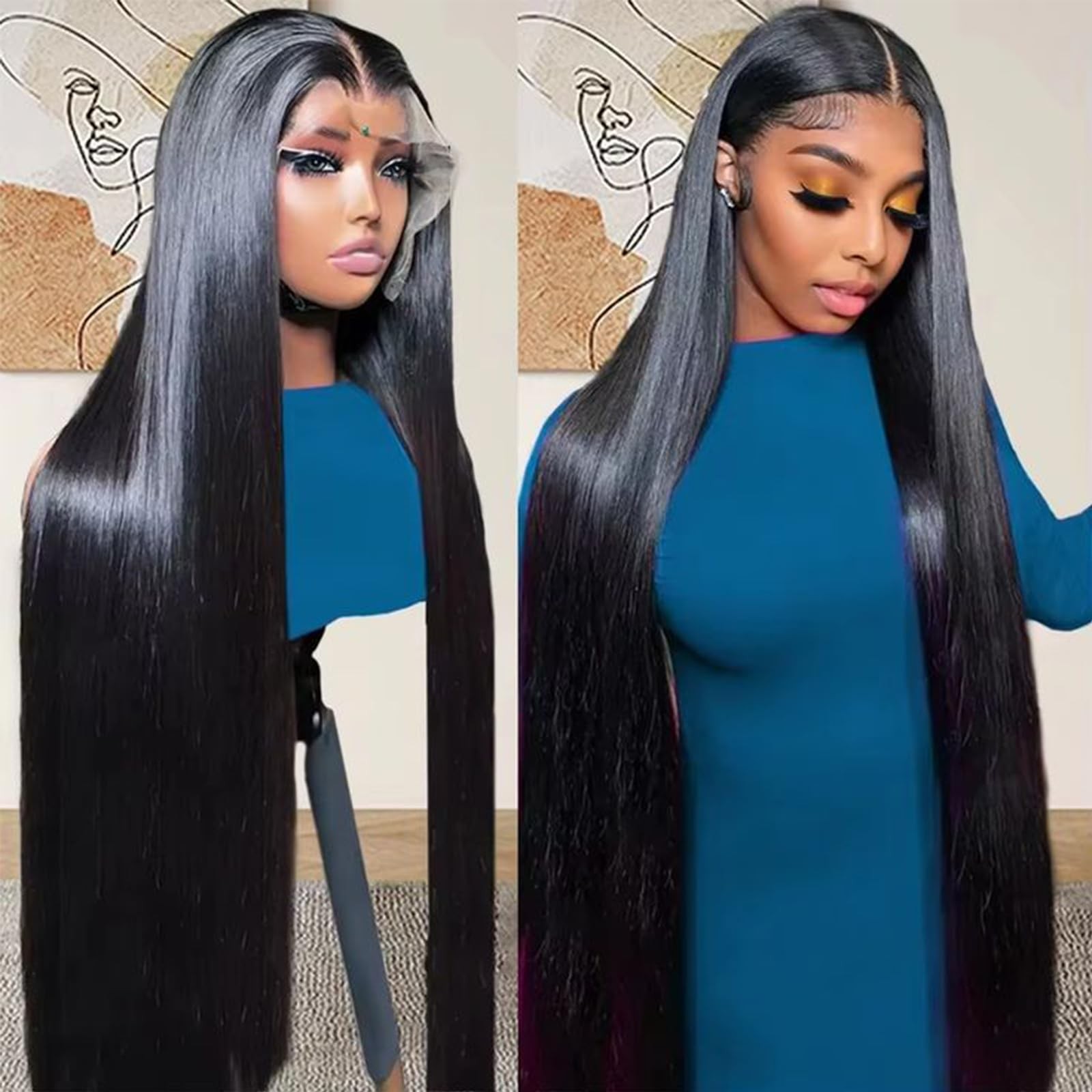 Lemoda Straight Lace Front Wigs Human Hair 180 Density 13X4 Hd Transparent Lace