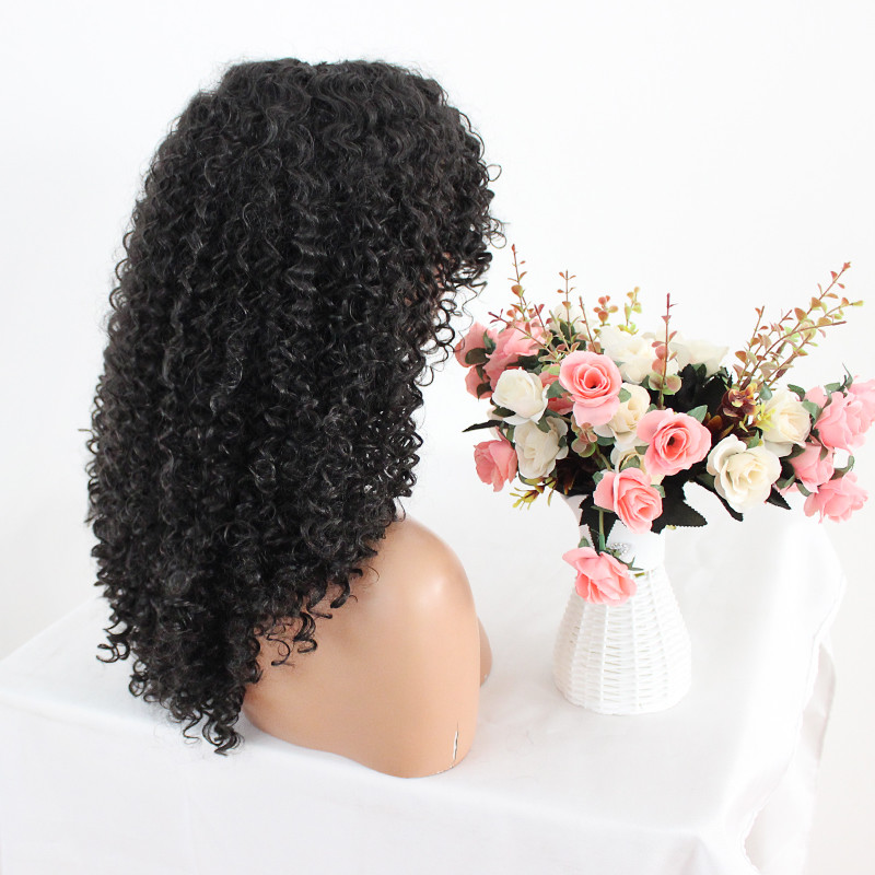 Fashion Afro Curly Wig Black Synthetic Short Full Wig African American Women Wig