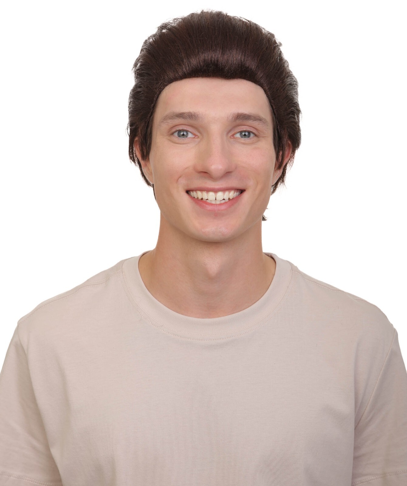Adult Men’s Animated Cartoon Sea Monster Movie Dark Brown Slicked Wig HM-1536