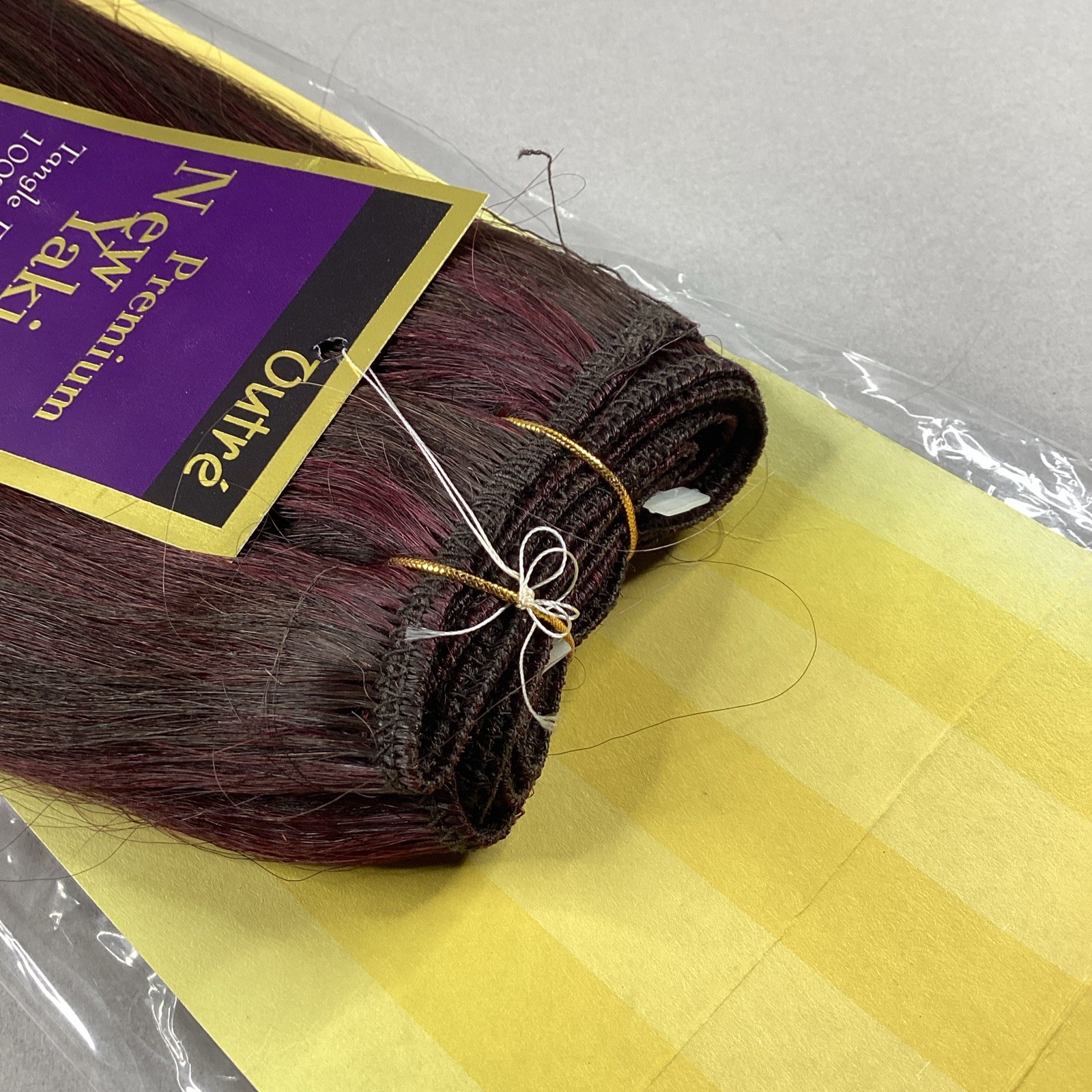 New Yaki #C2/725 Brown Dark Burgundy 14” Straight 100% Human Hair Extensions