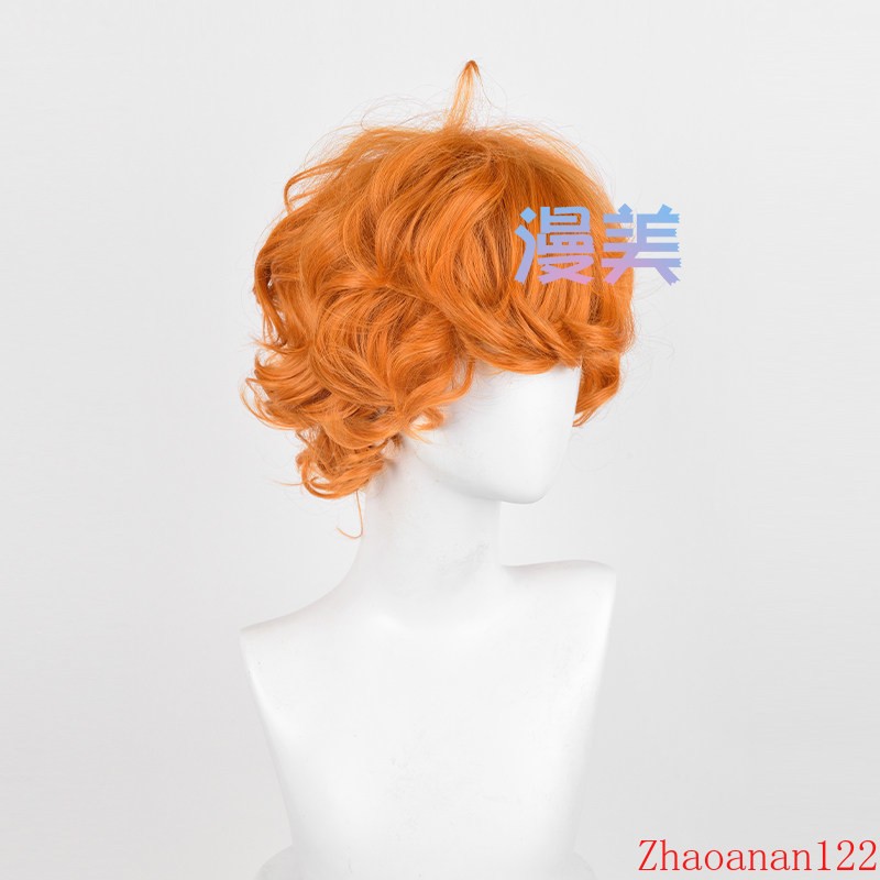 New Anime Panty Stocking Brief Cosplay Wig Orange Yellow Short Curly Wavy Wig