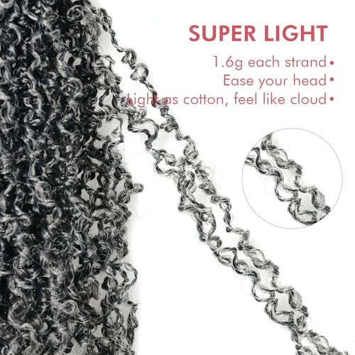 Yanky Twist Crochet Hair – 10 Inch Gray Salt and 10 Inch (Pack of 8) F1B/Gray