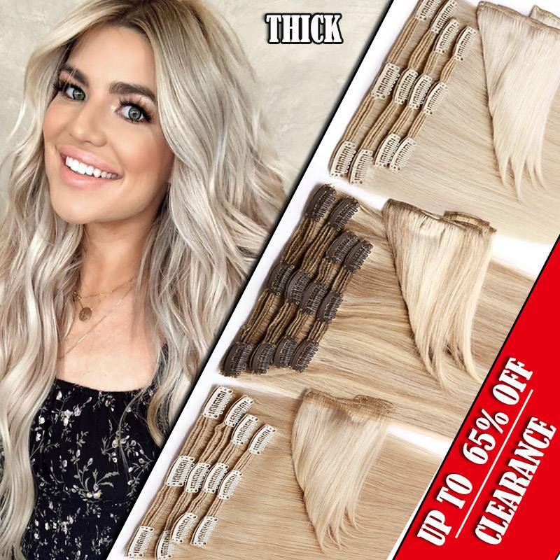 Real THICK 170g++ Clip In Remy Human Hair Extensions Full Head US Double Weft R5