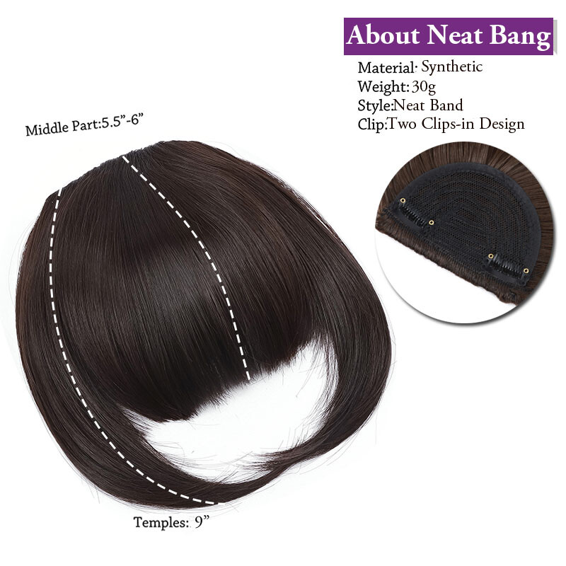 Highlight Bangs Clip in on Hair Extensions Thick/Thin Fringe As Human Hairpiece
