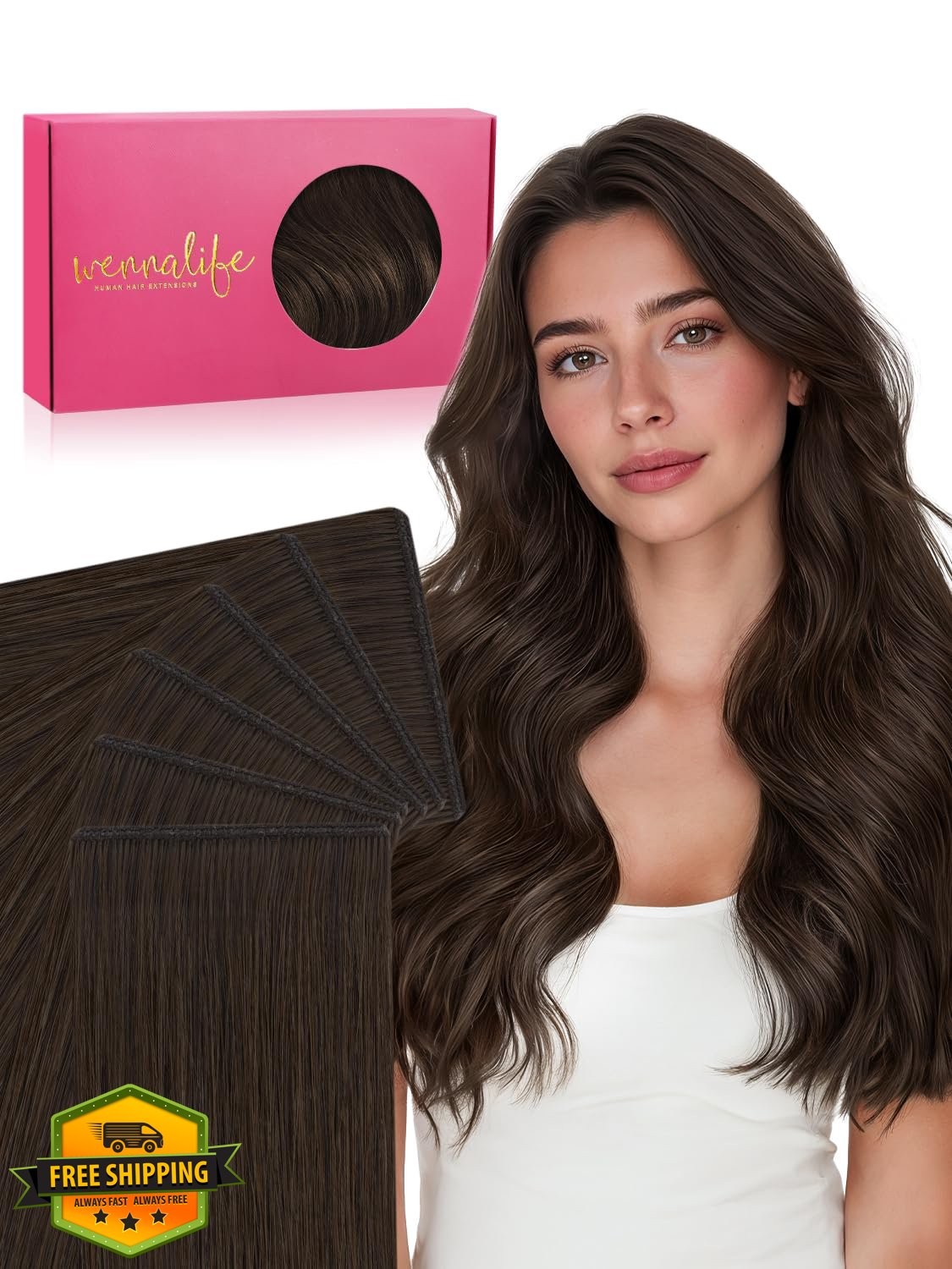 Wennalife Light Dark Brown Genius 24in tape