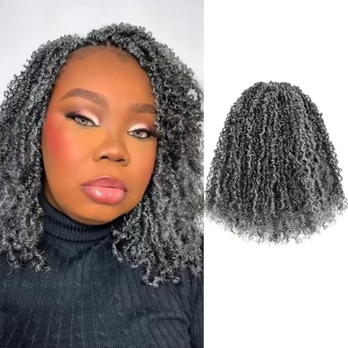 Yanky Twist Crochet Hair – 10 Inch Gray Salt and 10 Inch (Pack of 8) F1B/Gray