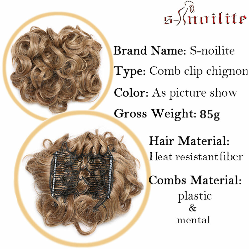 1PCS Real THICK Curly Chignon Messy Bun Updo Cover Clip in Hair Piece Extensions
