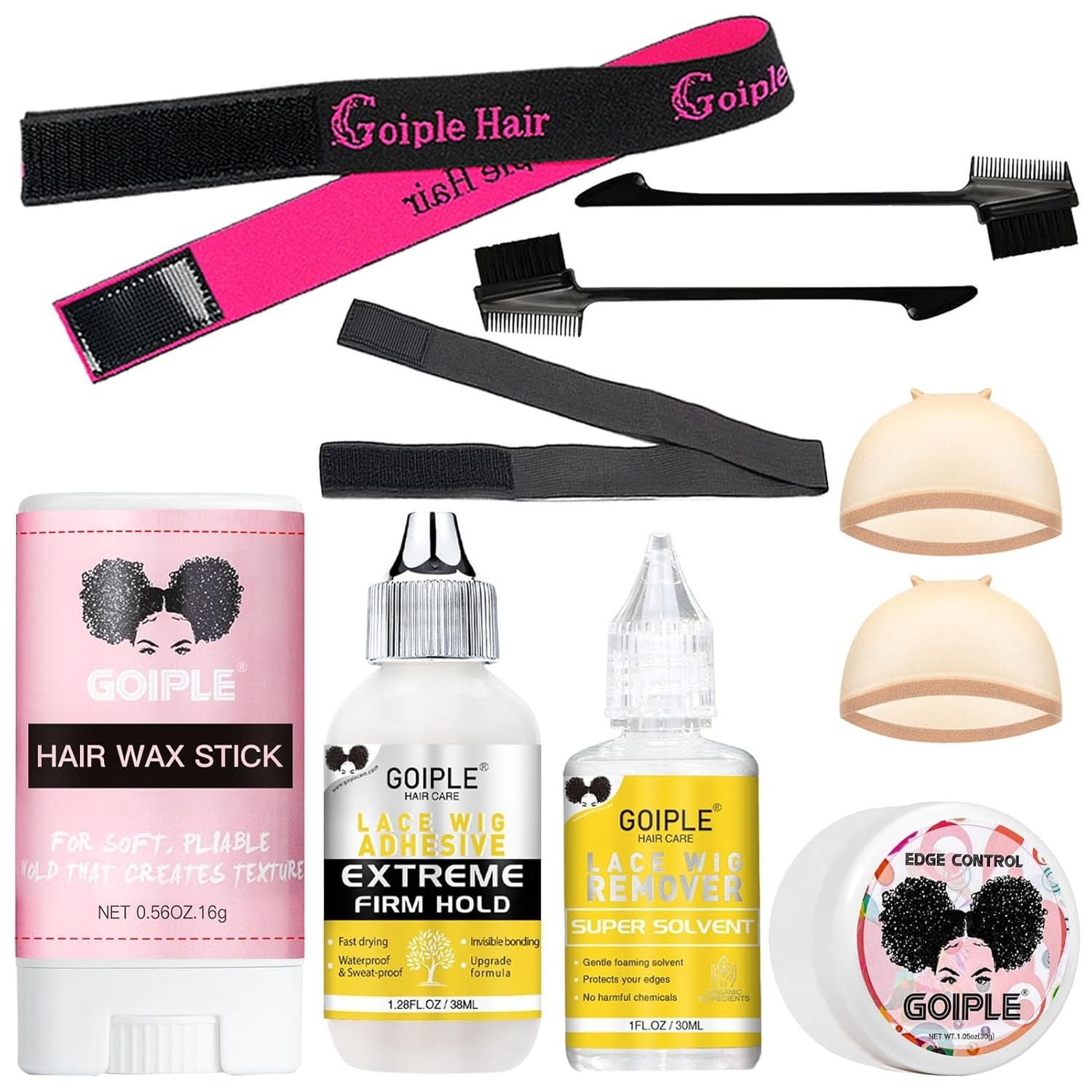 1.28oz Waterproof Wig Glue Set with Styling Tools for Effortless Elegance