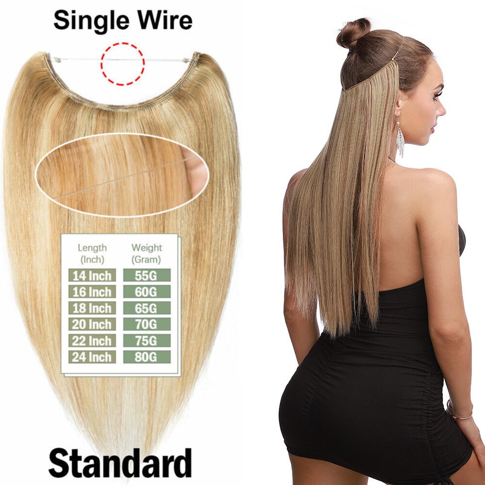 Wire Hair Extensions Elastic Band Secret Miracle Ring 100% Real Human Hair Brown