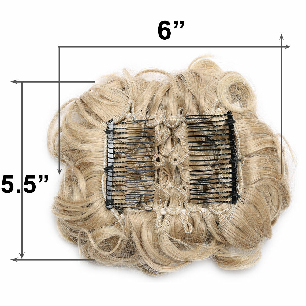 1PCS Real THICK Curly Chignon Messy Bun Updo Cover Clip in Hair Piece Extensions