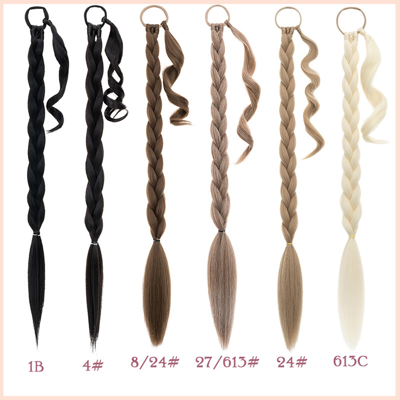 Mega Long 34in DIY Braids Ponytail Tie Wrap On Braid Pony Tail Hair Extensions