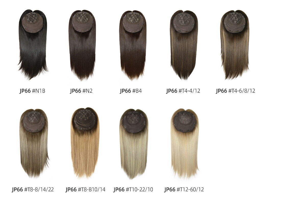 Women 8X8 Topper Mogolian Cuticle Remy Hair Jewish Wig Silk Toppiece 16” JP66#4