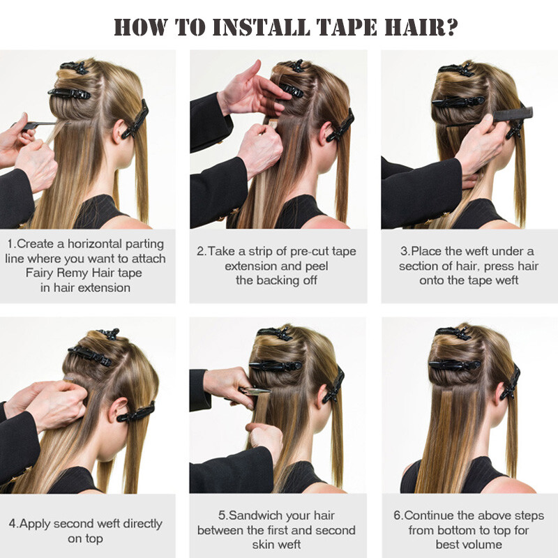 Tape In 100% Real Human Hair Extensions Russian Skin Weft Blonde 18″-24″ Long US