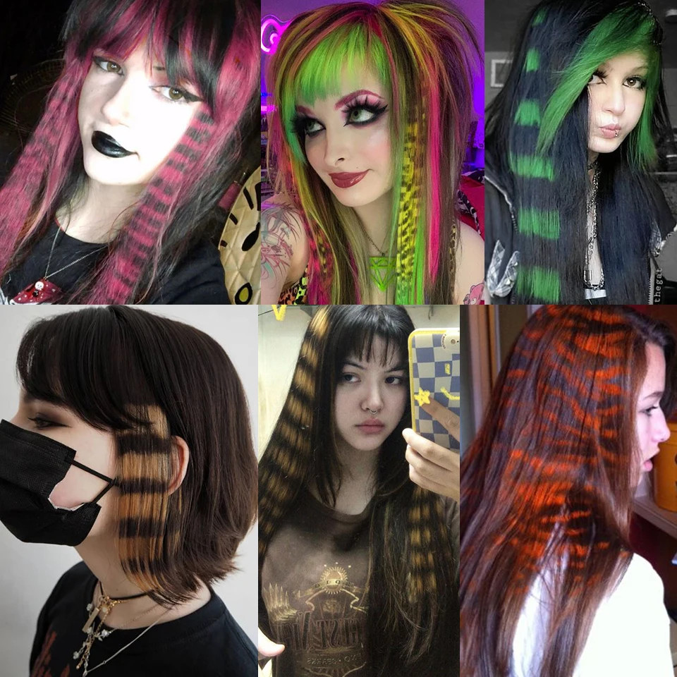 Colorful Feather Clip In Hair Extension One Piece Fake Hairpiece For Women Party