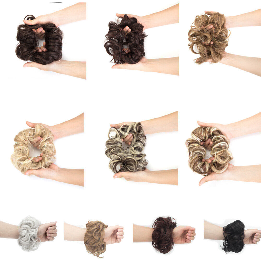 Hair Bun Curly Ponytail Scrunchie Claw Comb Messy Extensions Natural Hair Piece