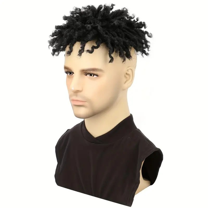 New 3 Inch Dreadlock Hair Wig African American Curly Dreadlock Hairpiece for