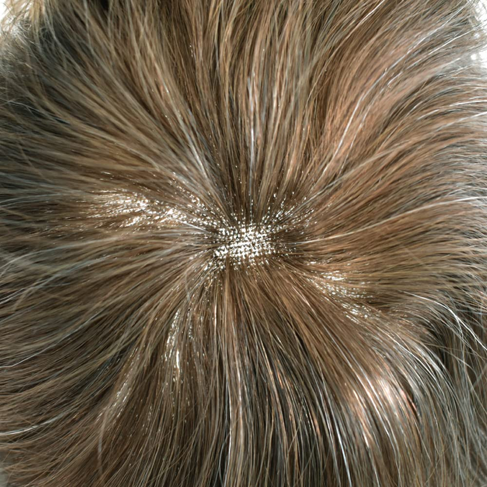 Mens Hair Piece Full French Lace Real Human Replacement System Hair Breathable T