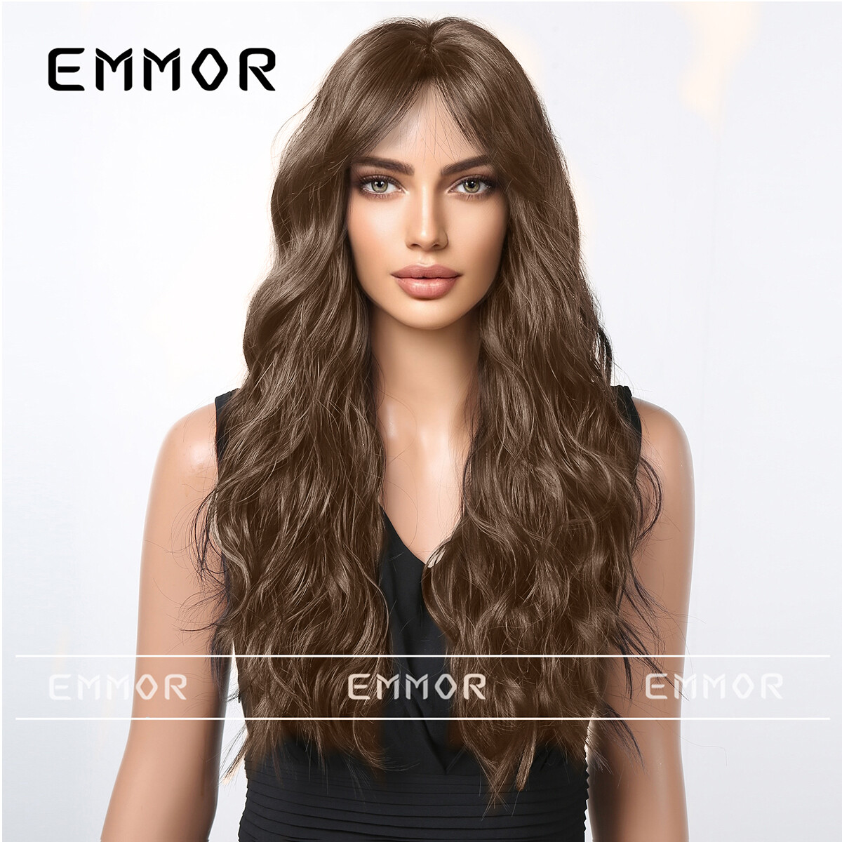 Quality Synthetic Brown Long Wavy Curly Sexy Wig Party / Everyday Wear AD