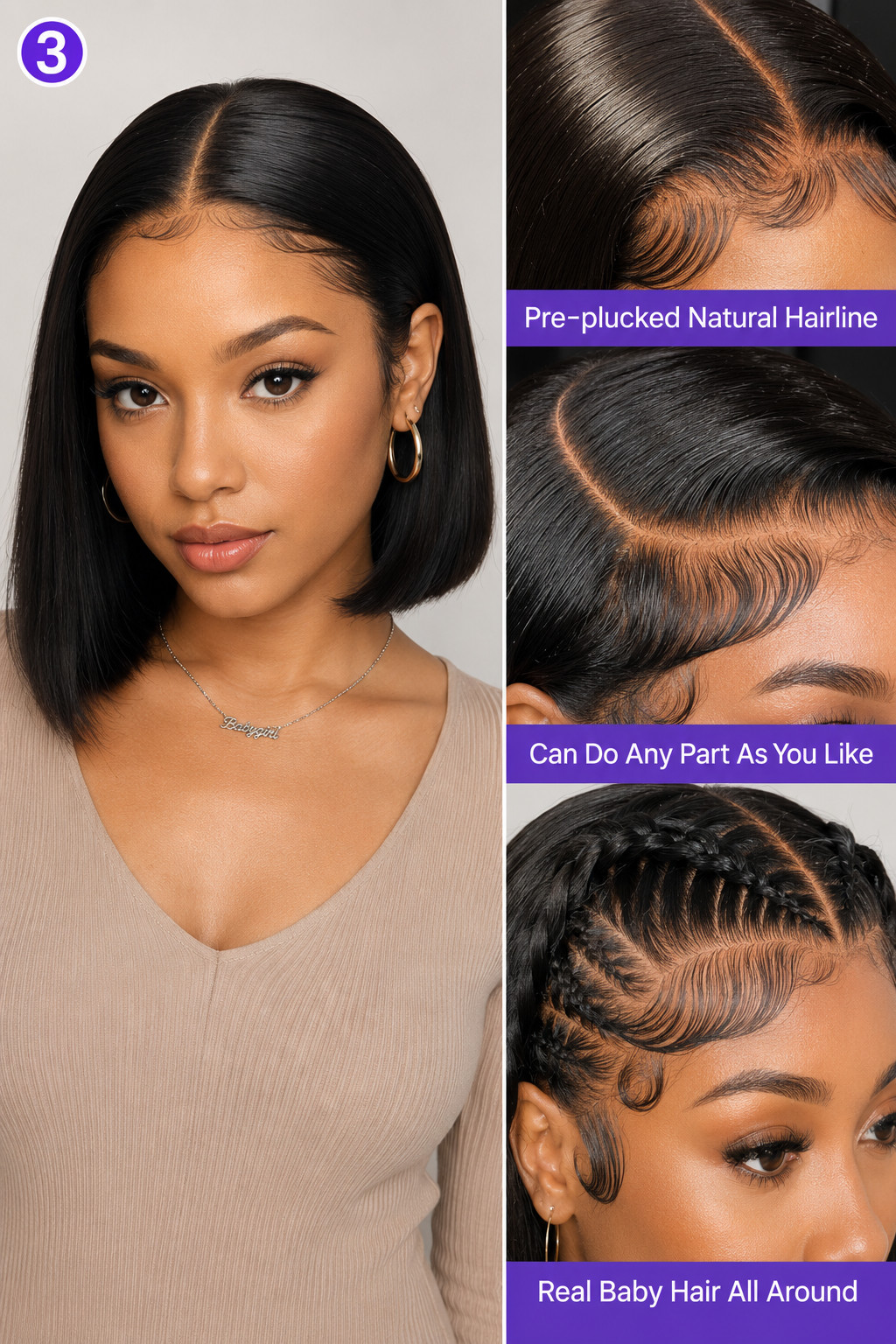 Bob Wig Human Hair Curly Glueless 13×4 Lace Front Wigs Pre Plucked for Women New
