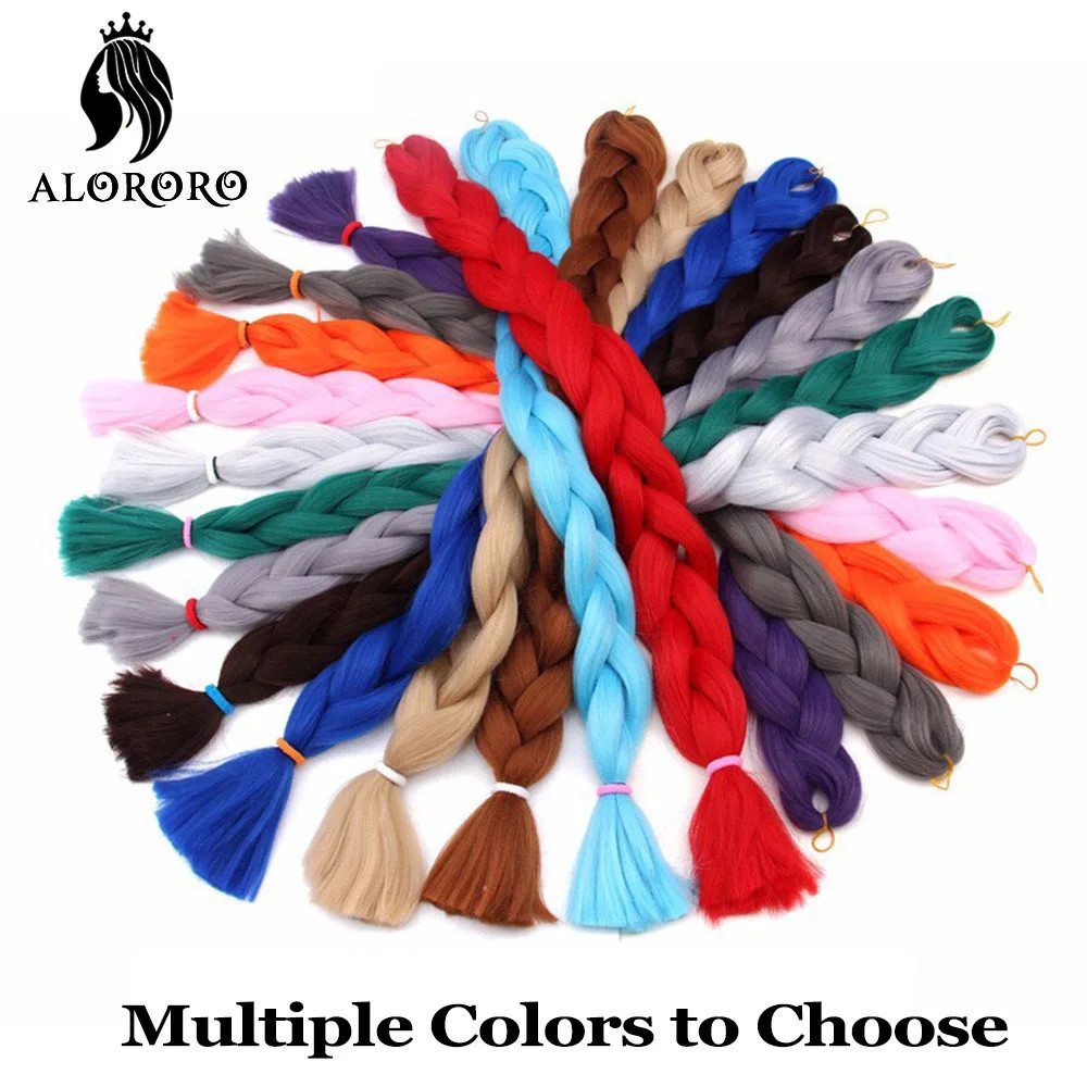 Alororo Synthetic 82 Inch Jumbo Braid Hair High Temp Fiber Purple Red