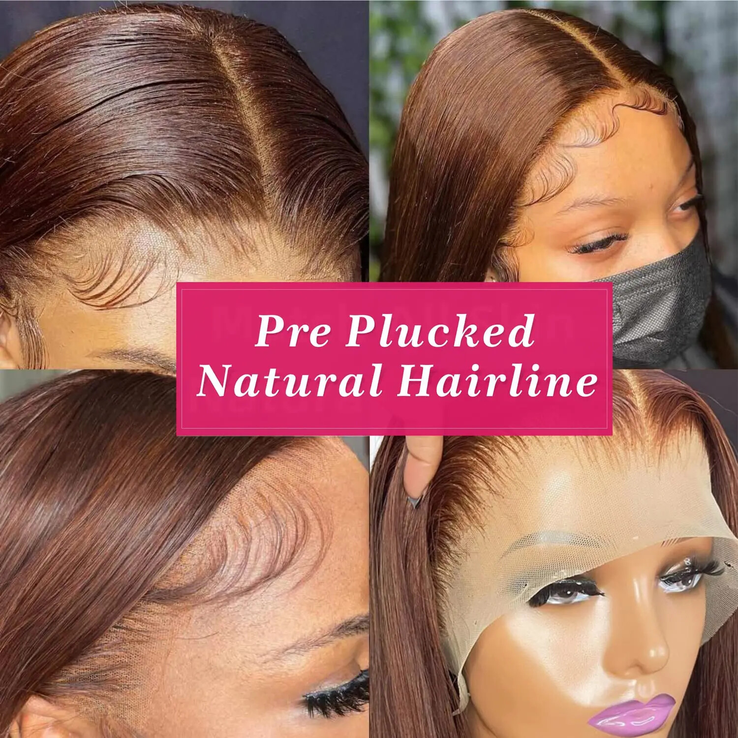 13×4 Chocolate Brown Straight Lace Front Wigs Hair 13×6 Transparent HD Lace Wigs