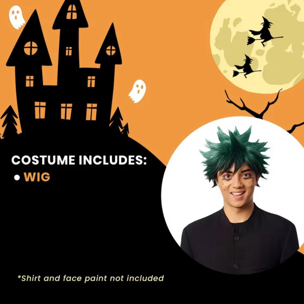 Costume Culture By Franco Hero Wig With Green Anime Wig