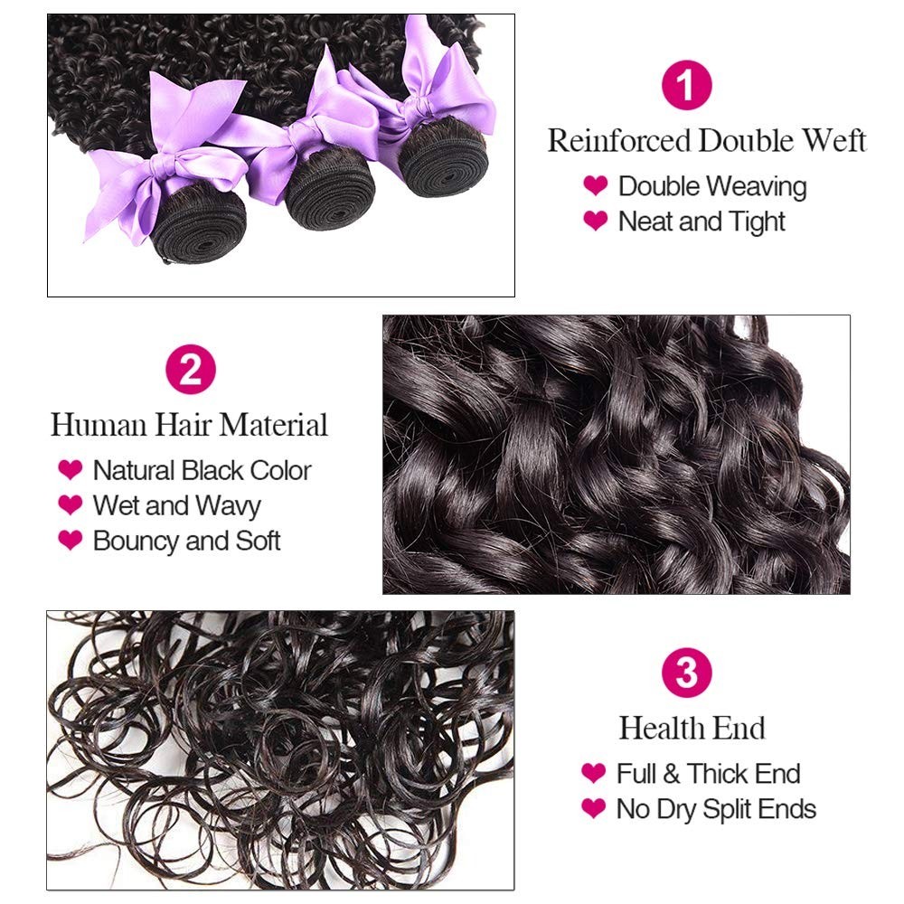 Brazilian Virgin Water Wave Human Hair Bundle Set