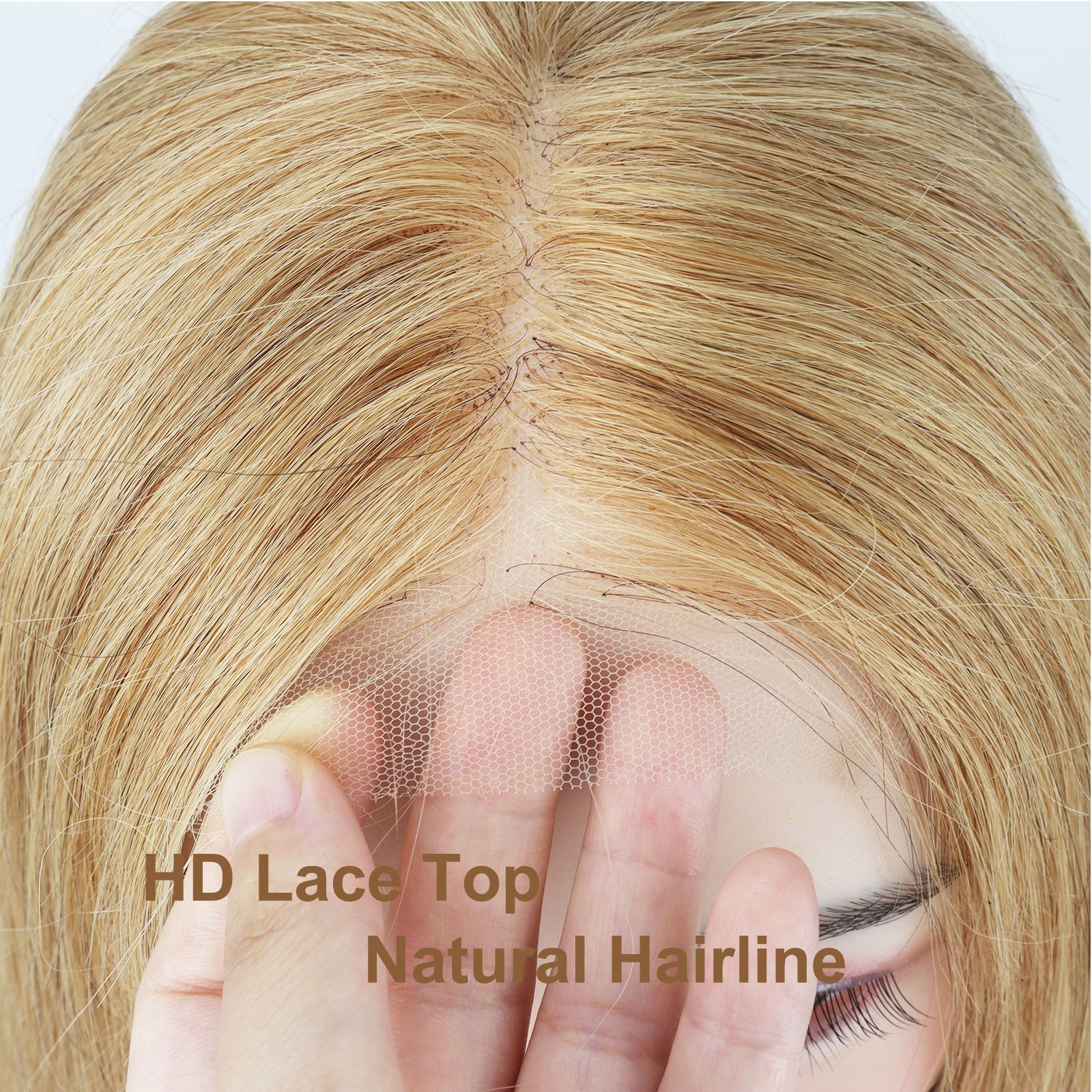Lace Closure Topper #27 Honey Blonde Real Remy European Human Hair For Woman
