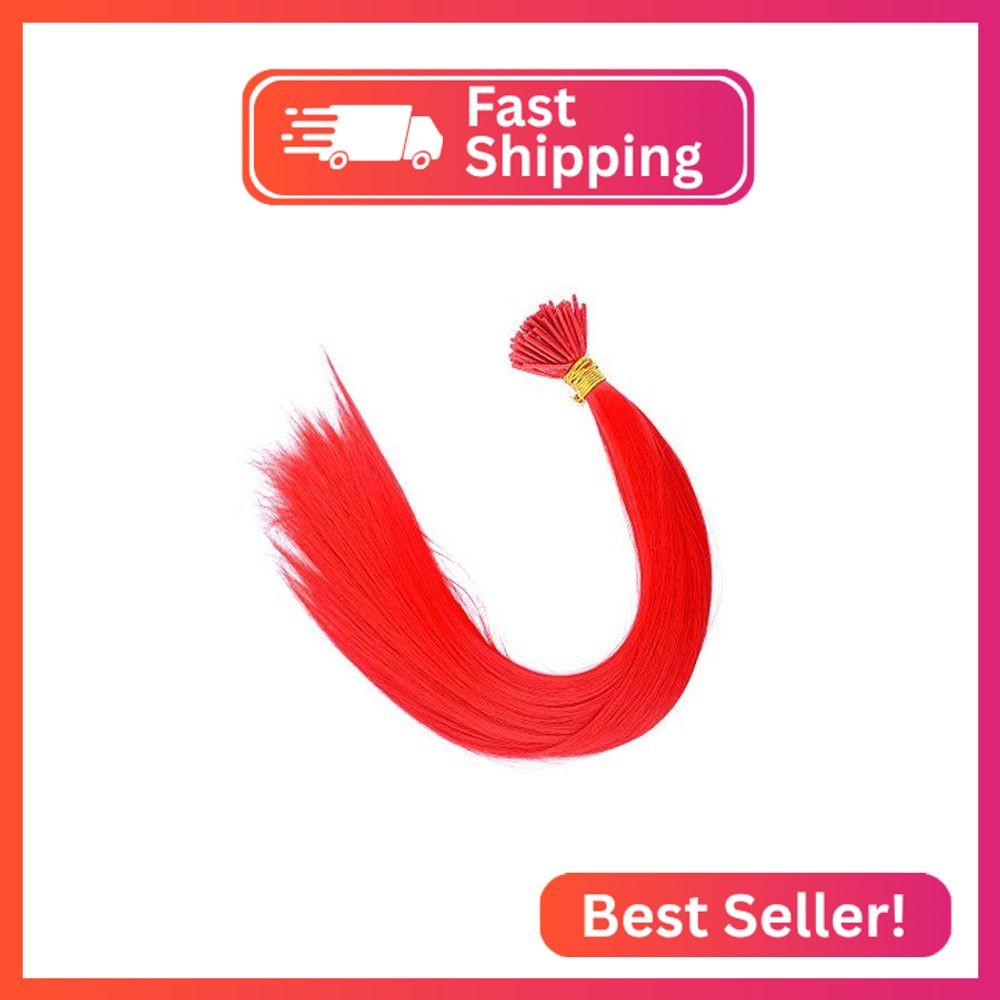 DENIYA Red Synthetic I Tip Keratin Fusion Hair Extensions for Children Mermaid H