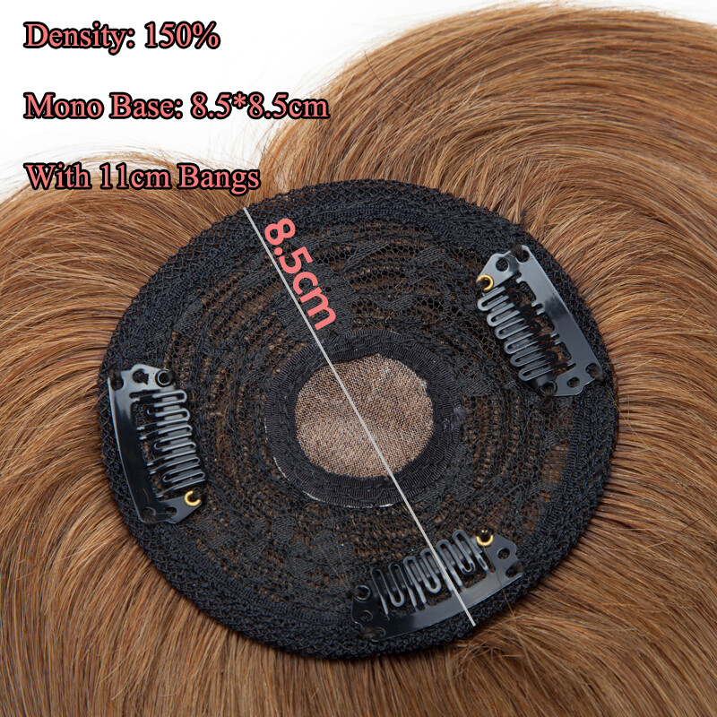 Natural Clip In Human Hair Topper Hairpiece Toupee Wigs Bangs For Thinning Hair