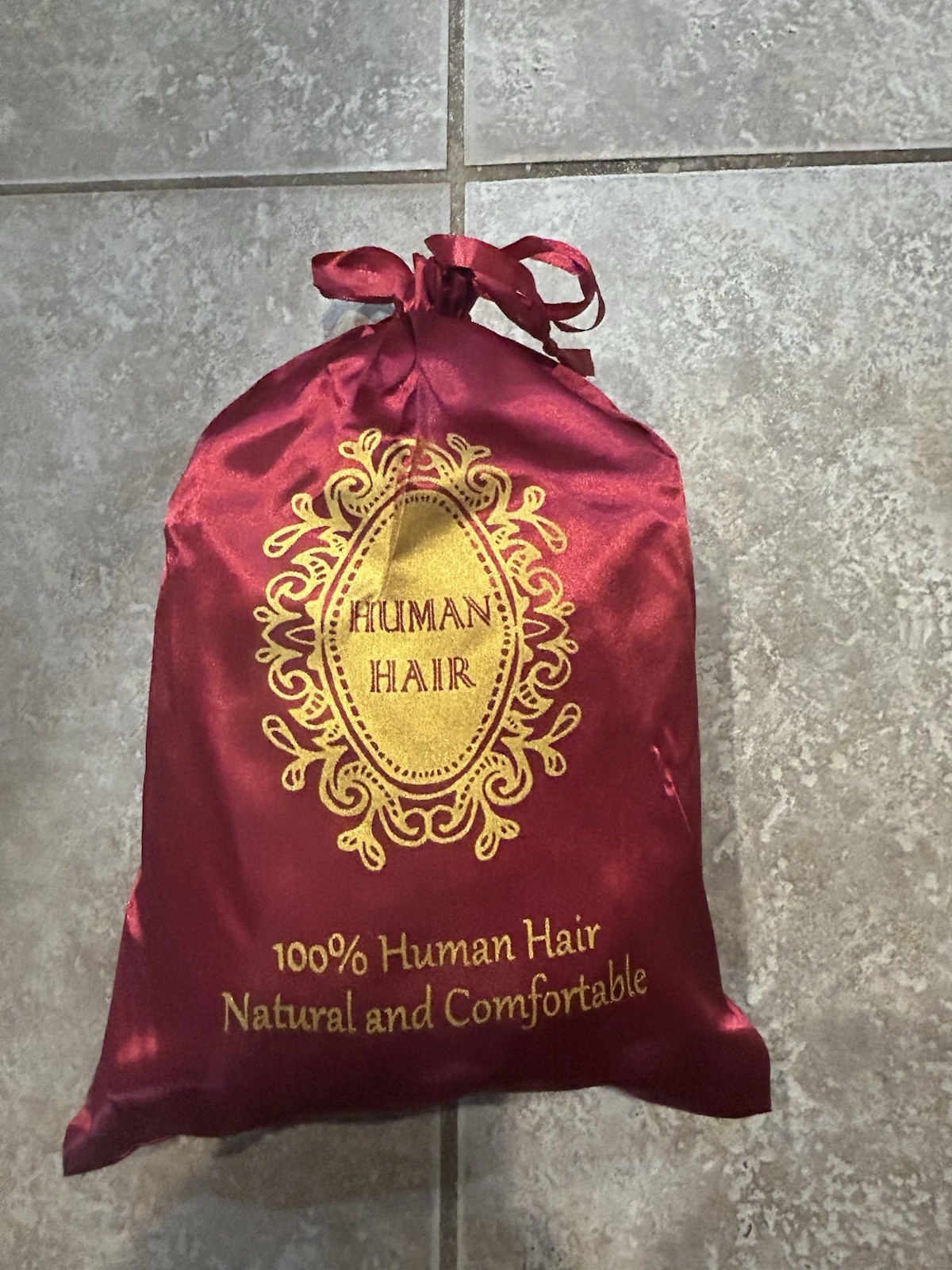 30in Black 100% Human Hair Lace Front Wig Cap Free-Part w/ 2 Caps Bag