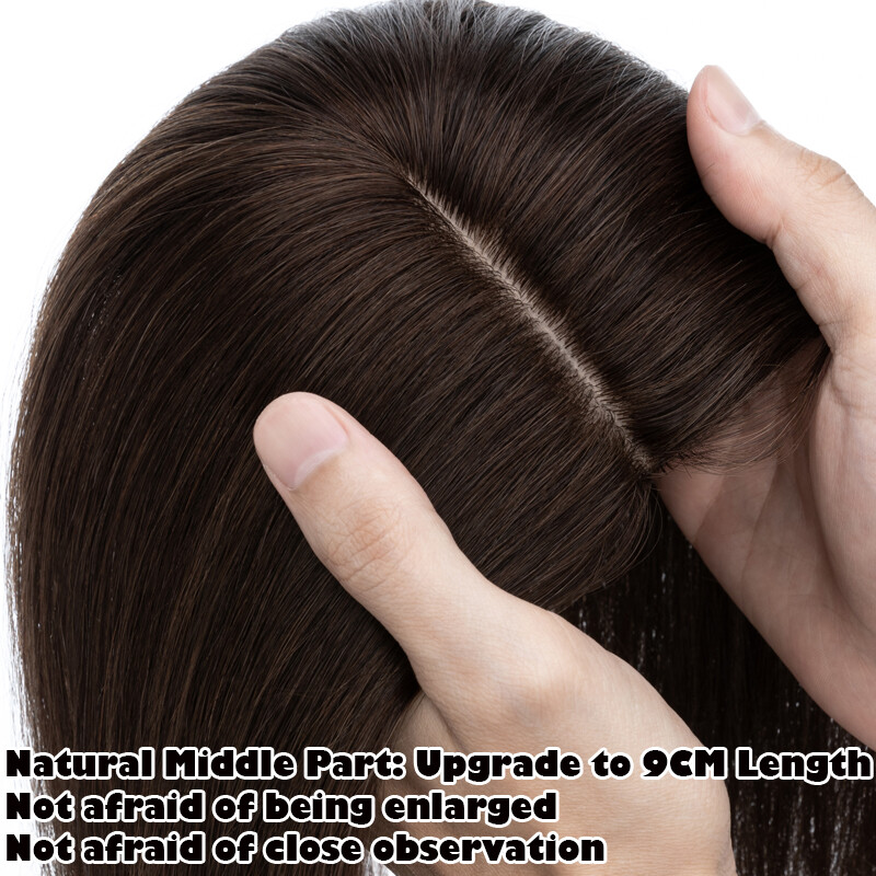 Women Tooper/Clip In Remy Human Hair Silk Base Hairpiece Toupee Wig Highlight US