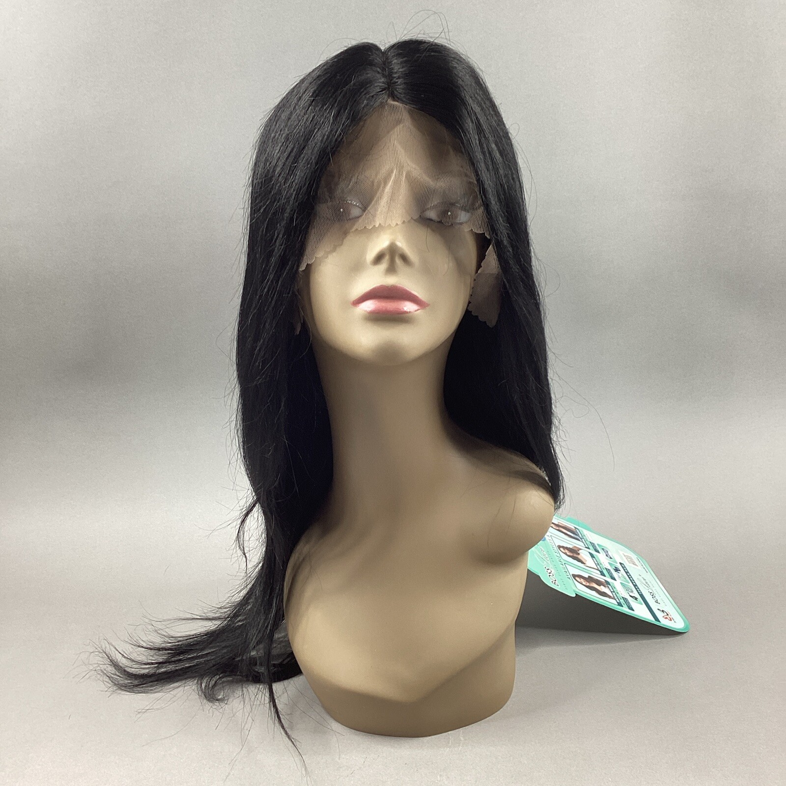 26″ Natural Straight Wig Natural Off Black 100% Human Hair Ear to Ear Lace Front