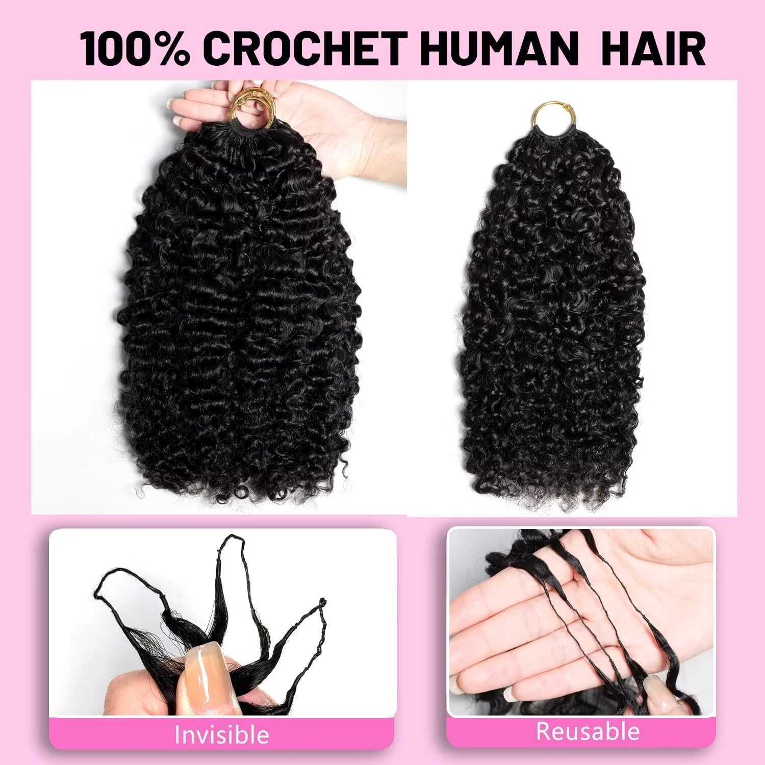 Perismoda Feather Crochet Human Hair 14 Inch Crochet Burmese Curly 15A 100