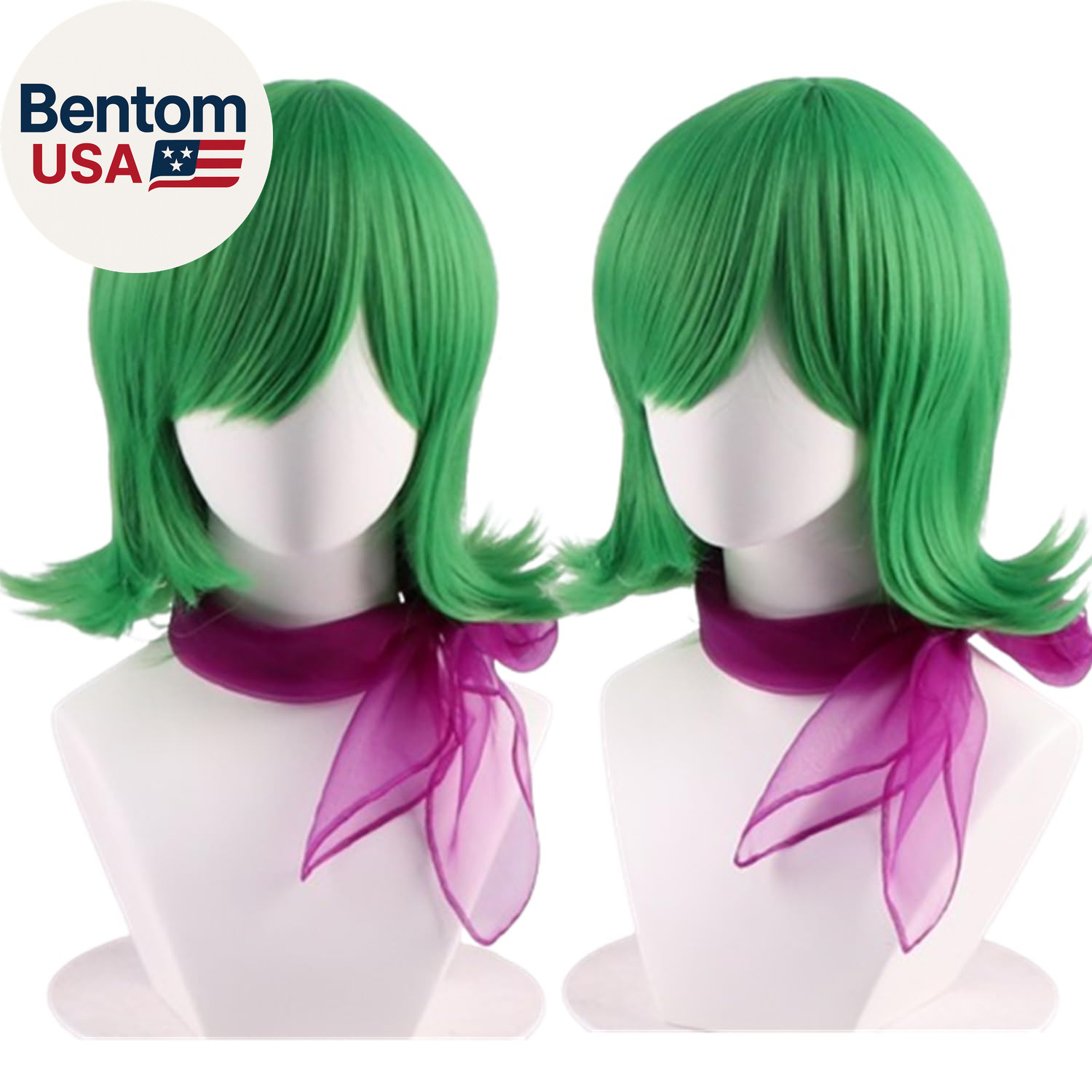 Deep Green Disgust Wig Women Flip Out Wig Short Halloween Heat Resistant Synthet