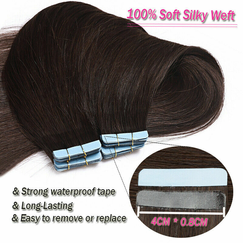 Seamless Tape in Human Hair Extensions Invisible Skin Wefts Remy Brazilian Hair