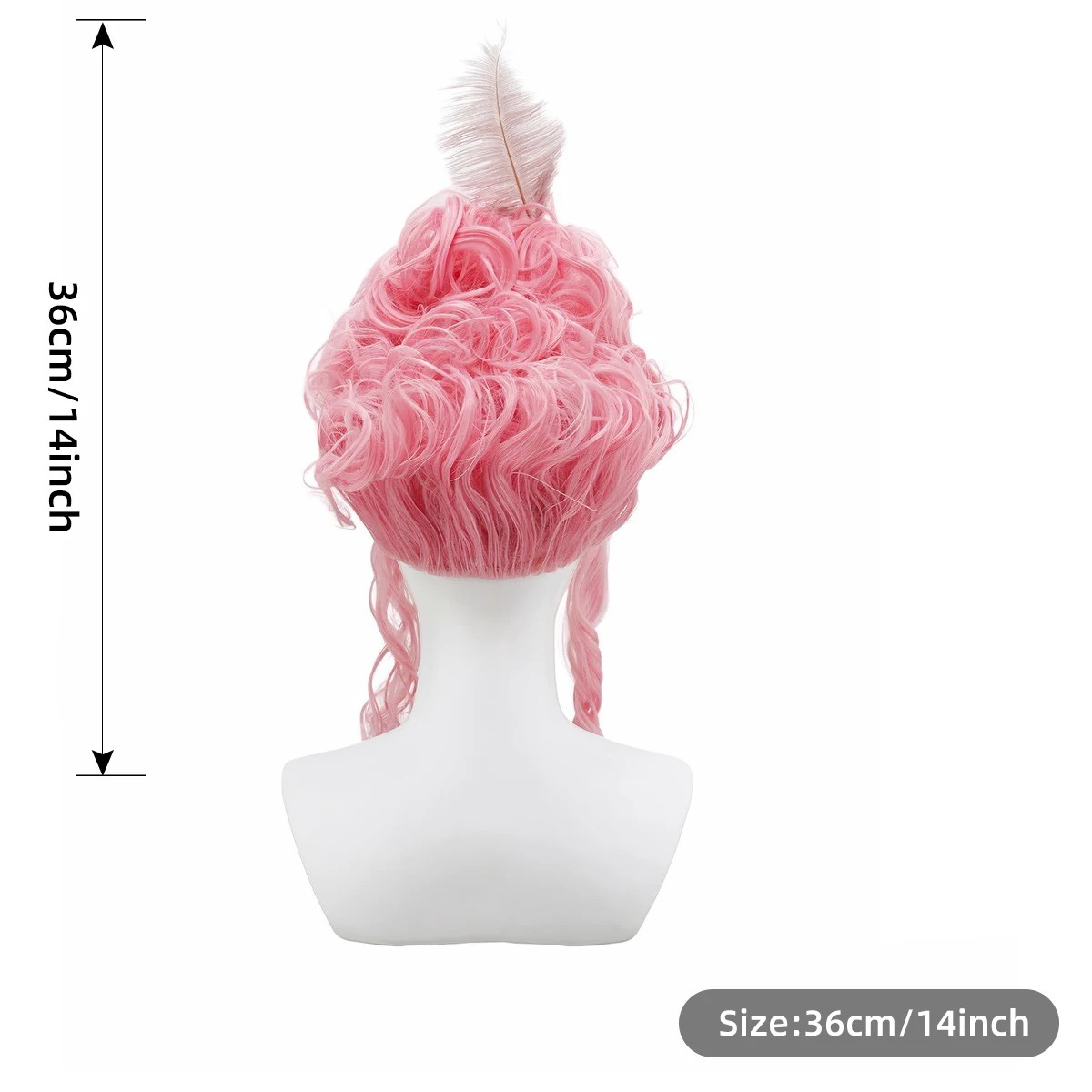 Pink Fluffy High-Top high quality Synthetic Wig | Queen’s Hairstyle with Feather