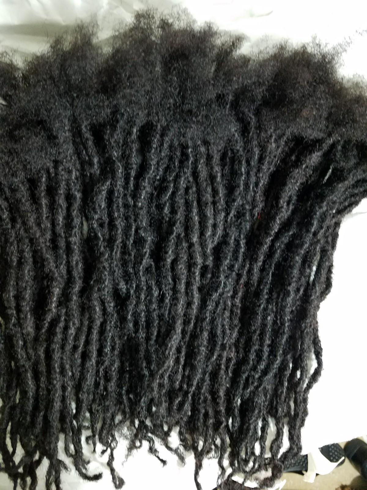100% Human Hair Locks handmade Dreadlocks 2 pieces 4mm thick 15” color 1b