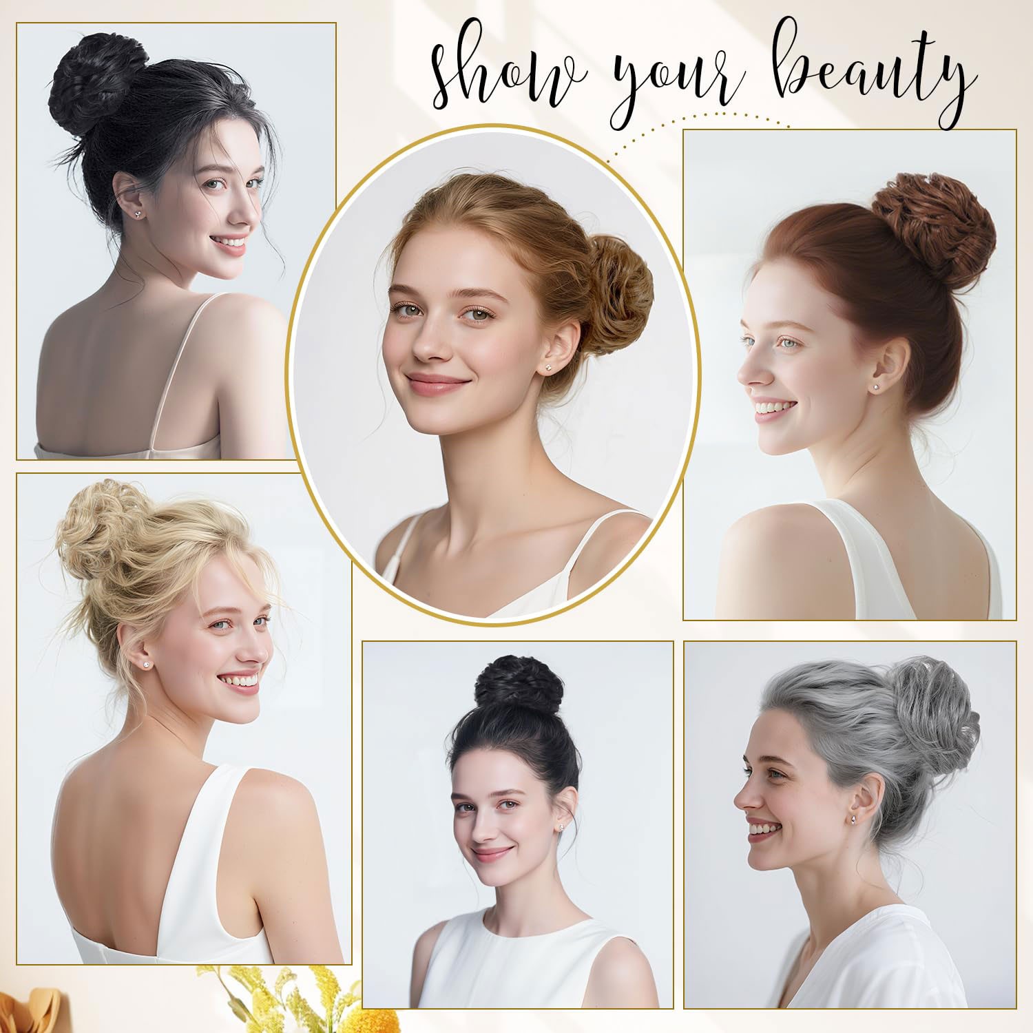 10″ Scrunchie Claw Clip in on Hair Buns Updo False Hair Pieces Ponytail AS Human