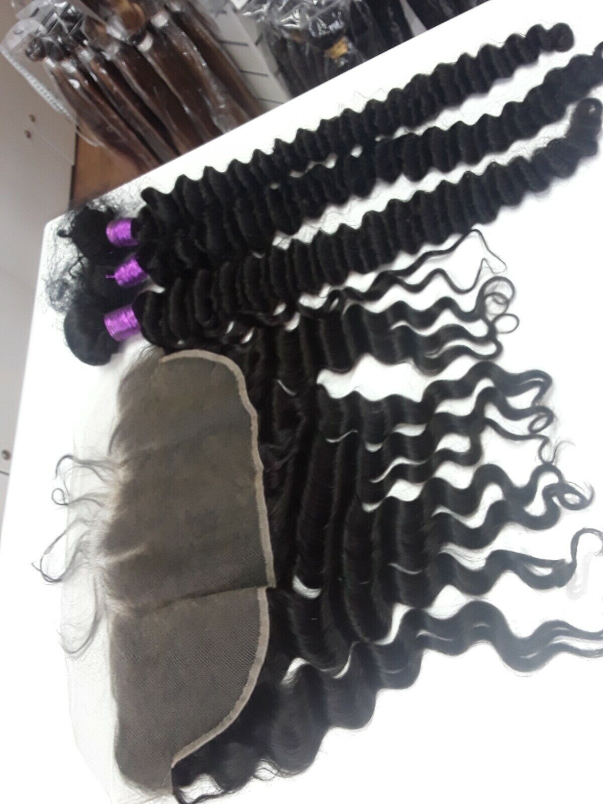 12A 26+26+26&18INCH 13X6 WIDER FRONTAL CAMBODIA VIRGIN HUMAN HAIR DEEP WAVE 410g