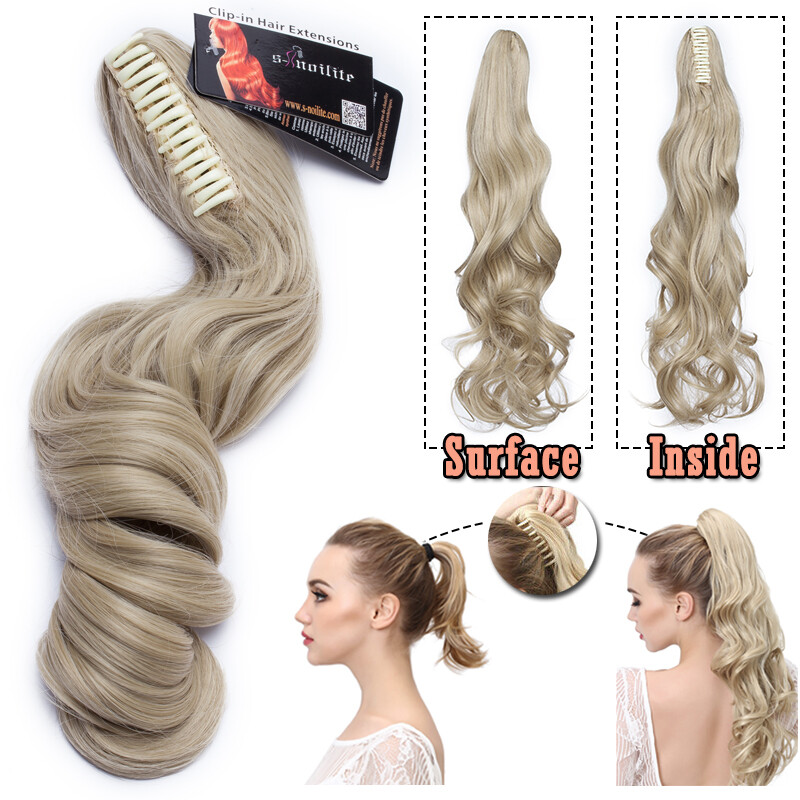 AAA+ Natural Jaw Claw On Ponytail Hair Extensions Clip In Hair Piece ExtraThick