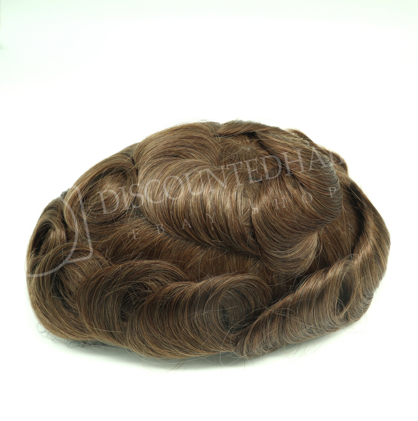 Mens Hair Replacement System Micro Thin Skin Natural Human Hairpiece Toupee #5R